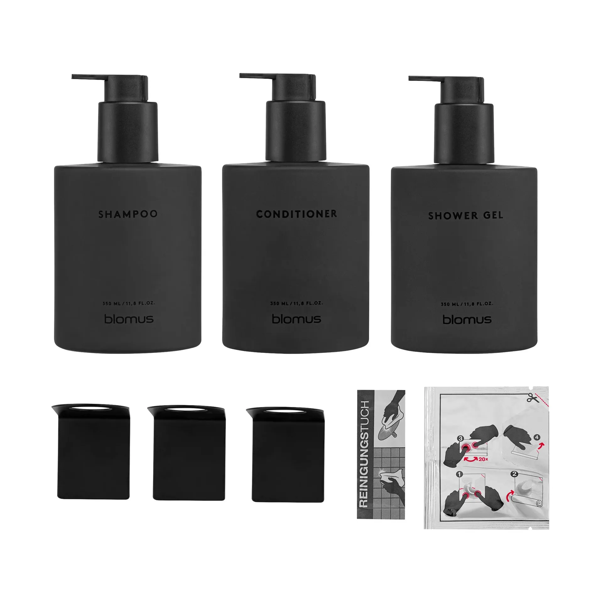 Kirei lasipullot seinätelineellä 3-pack, Smoke, pintakiinnitteinen blomus