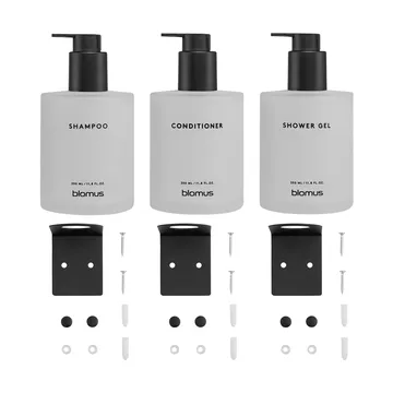 Kirei lasipullot seinätelineellä 3-pack - Valkoinen, kiinnitetään ruuveilla - blomus