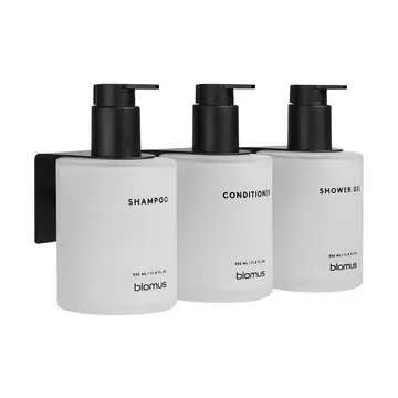 Kirei lasipullot seinätelineellä 3-pack - Valkoinen, liimakiinnitteinen - blomus