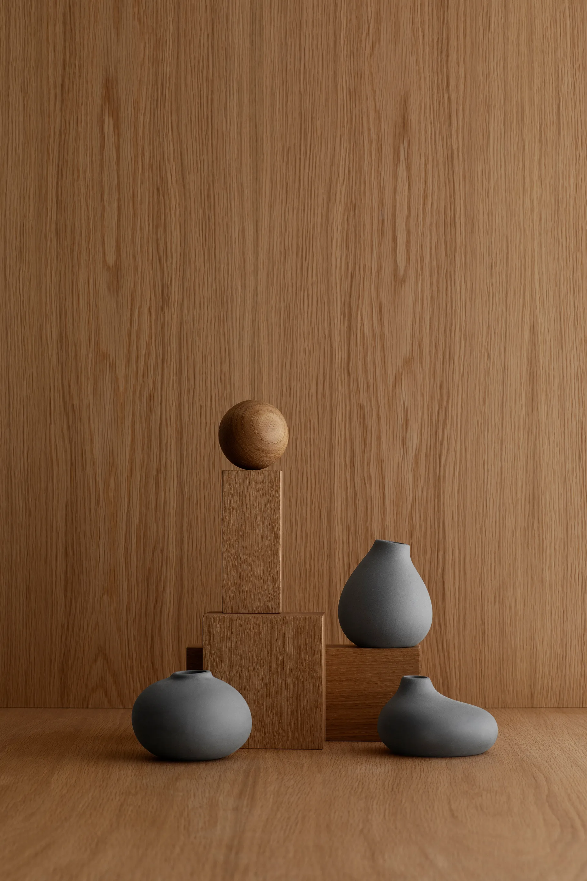 Nona maljakko, 3-pakkaus, Pewter blomus