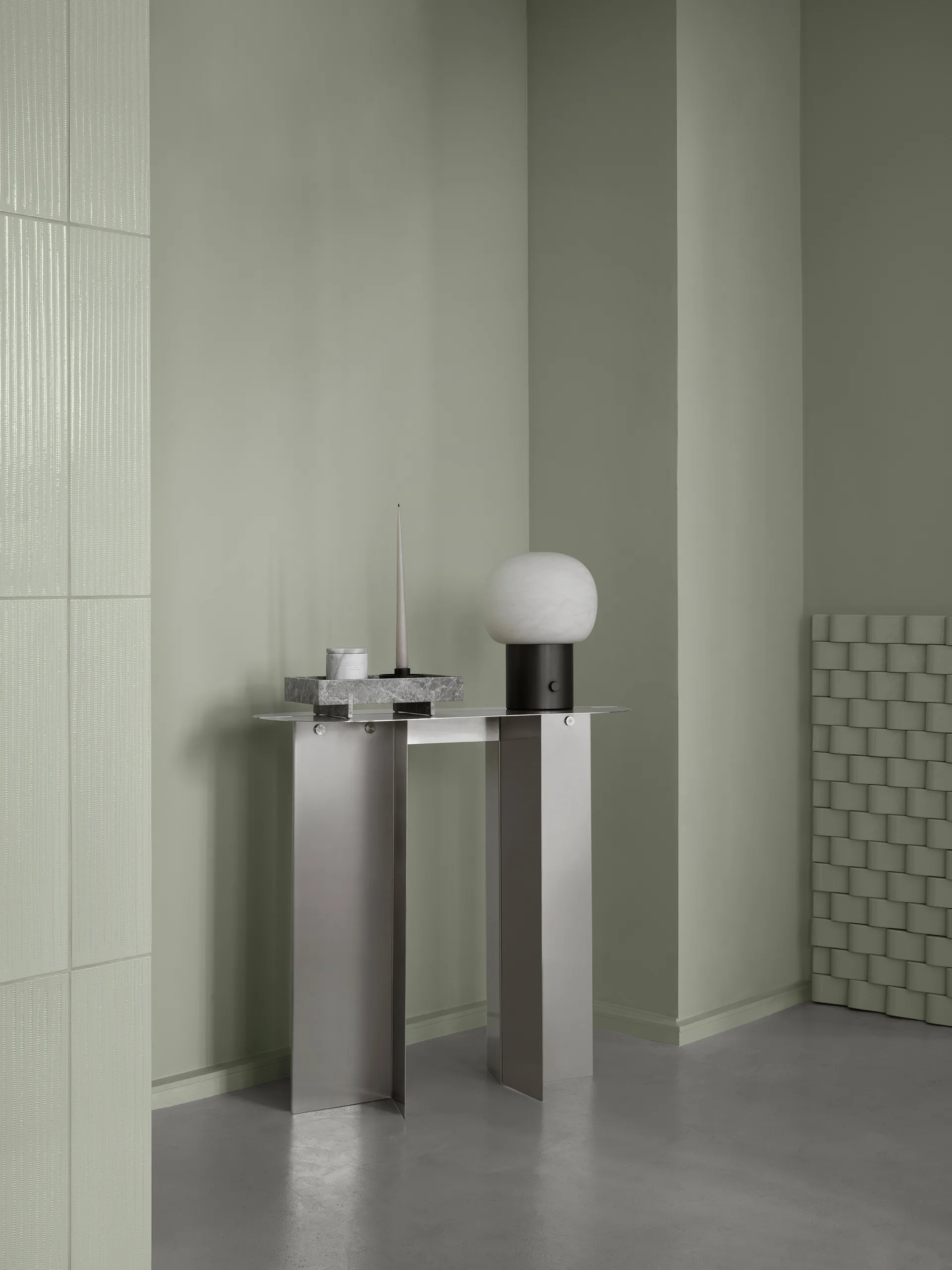 ORU sivupöytä 80x35x75 cm, Matta ruostumatonta terästä blomus