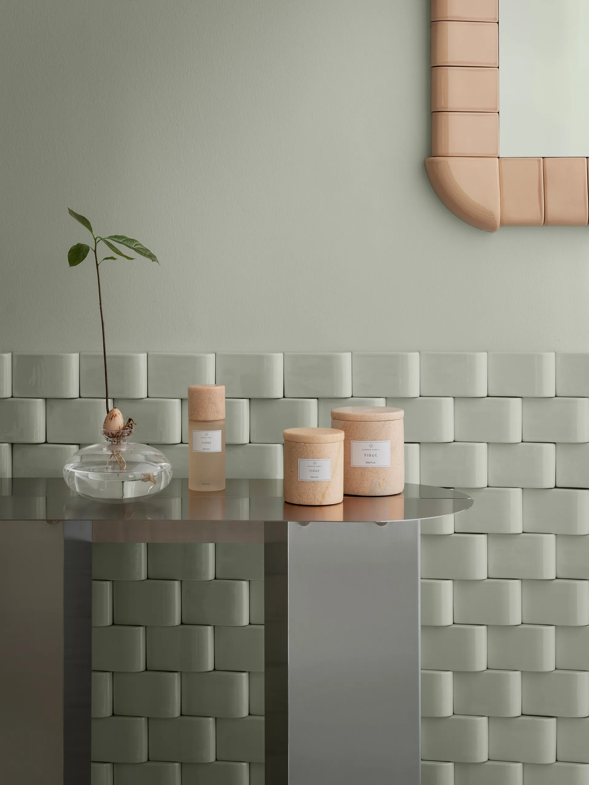 ORU sivupöytä 80x35x75 cm, Matta ruostumatonta terästä blomus