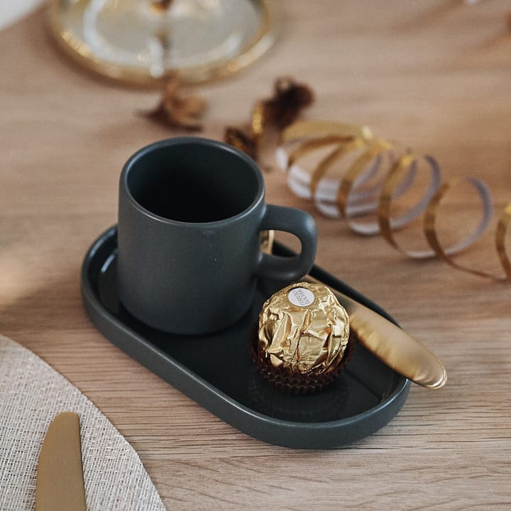 Pilar-espressokuppi ja lautanen 2-pack, Agave green Blomus