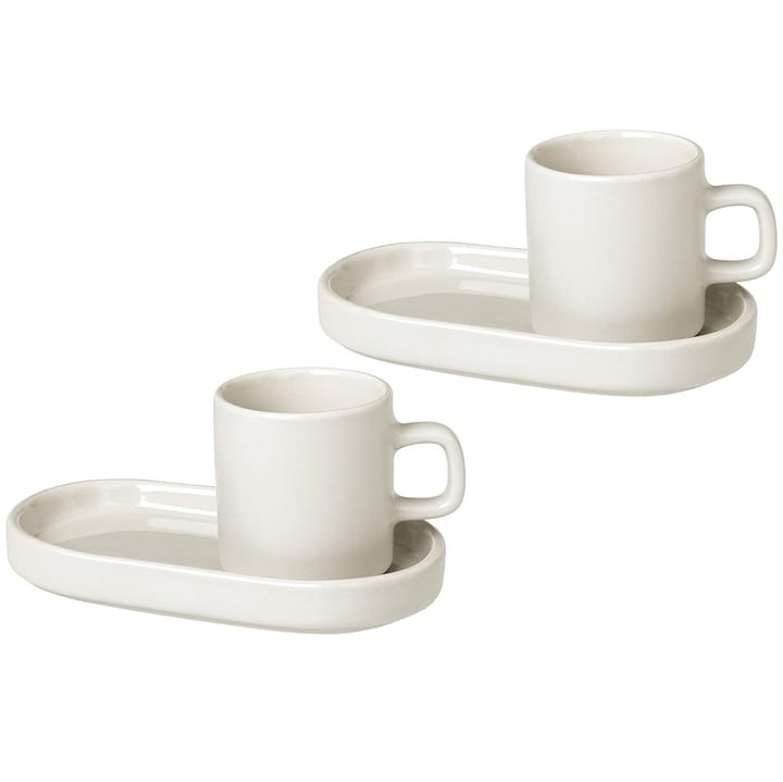 Pilar-espressokuppi ja lautanen 2-pack - Moonbeam - Blomus