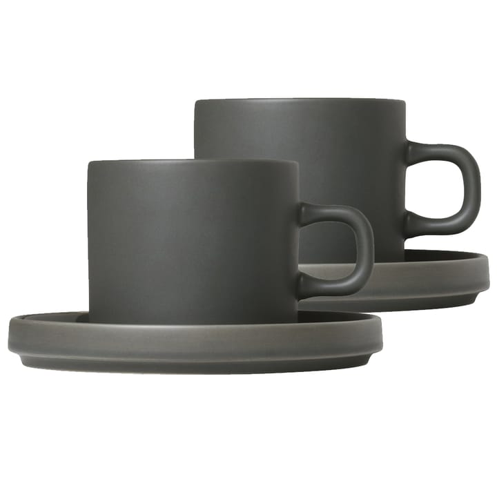 Pilar-kahvimuki ja lautanen, 2-pack, Agave green Blomus