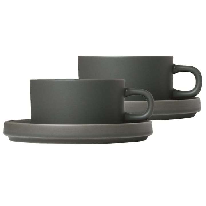 Pilar-muki ja lautanen, 2-pack, Agave green Blomus