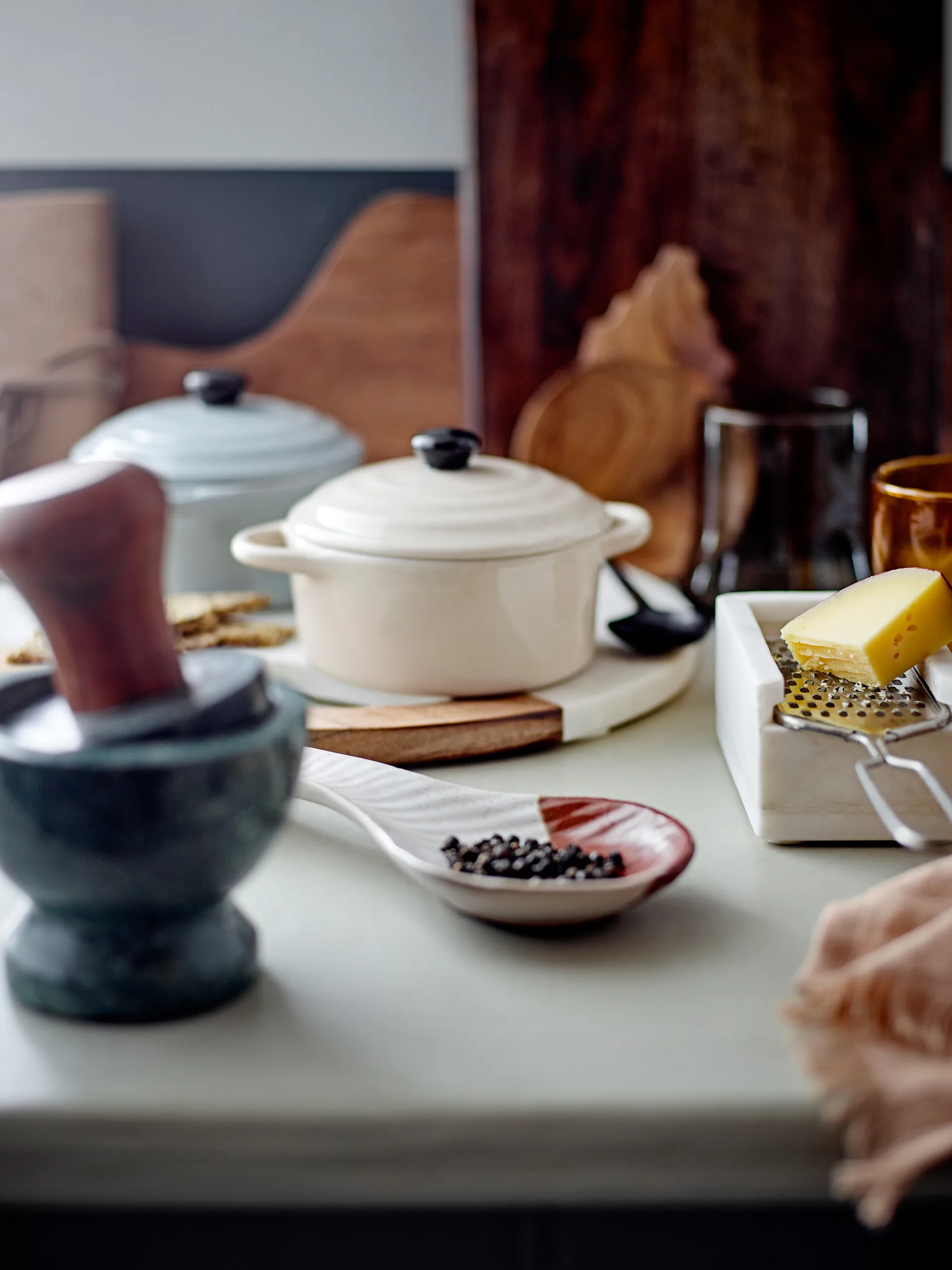 Banou mortteli Ø 10 cm, Vihreä marmori-mangopuu Bloomingville