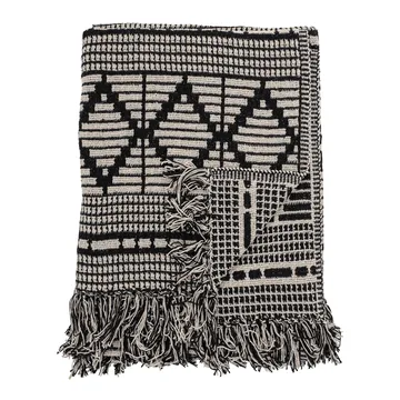 Bloomingville huopa kierrätettyä puuvillaa 130x160 cm - Musta - Bloomingville