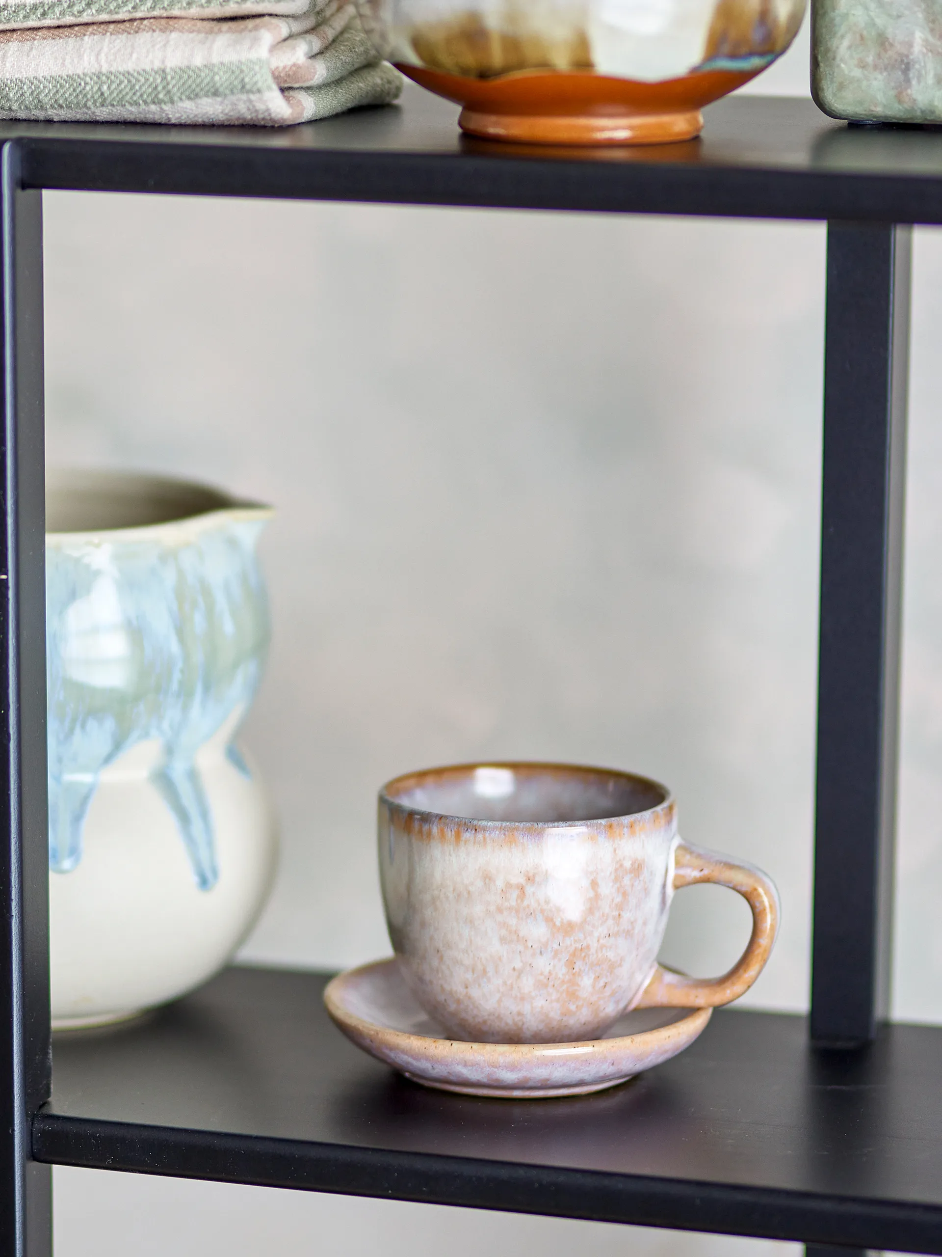 Brenta muki ja aluslautanen 4-pack, Ruusu Bloomingville