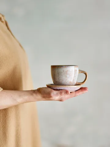 Brenta muki ja aluslautanen 4-pack - Ruusu - Bloomingville