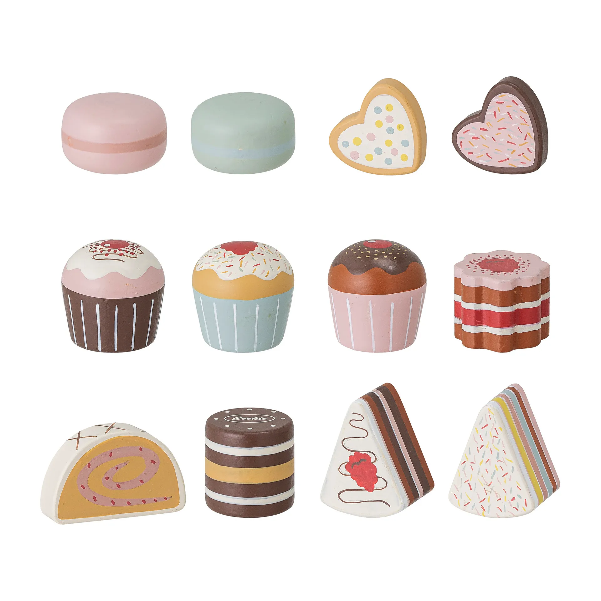 Carlina puulelu kakkuvati 13 osaa, Ruskea Bloomingville