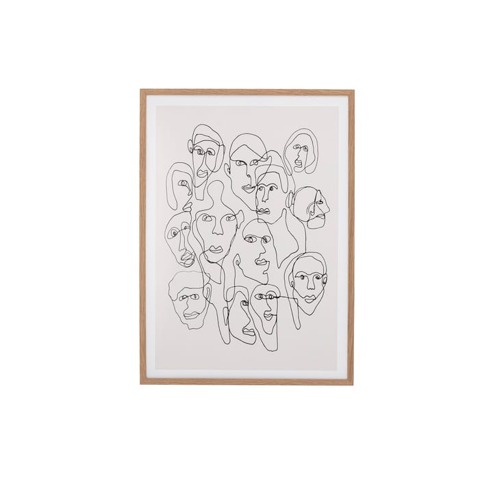Chichi taulu kasvoilla tammikehys - 52x72 cm - Bloomingville