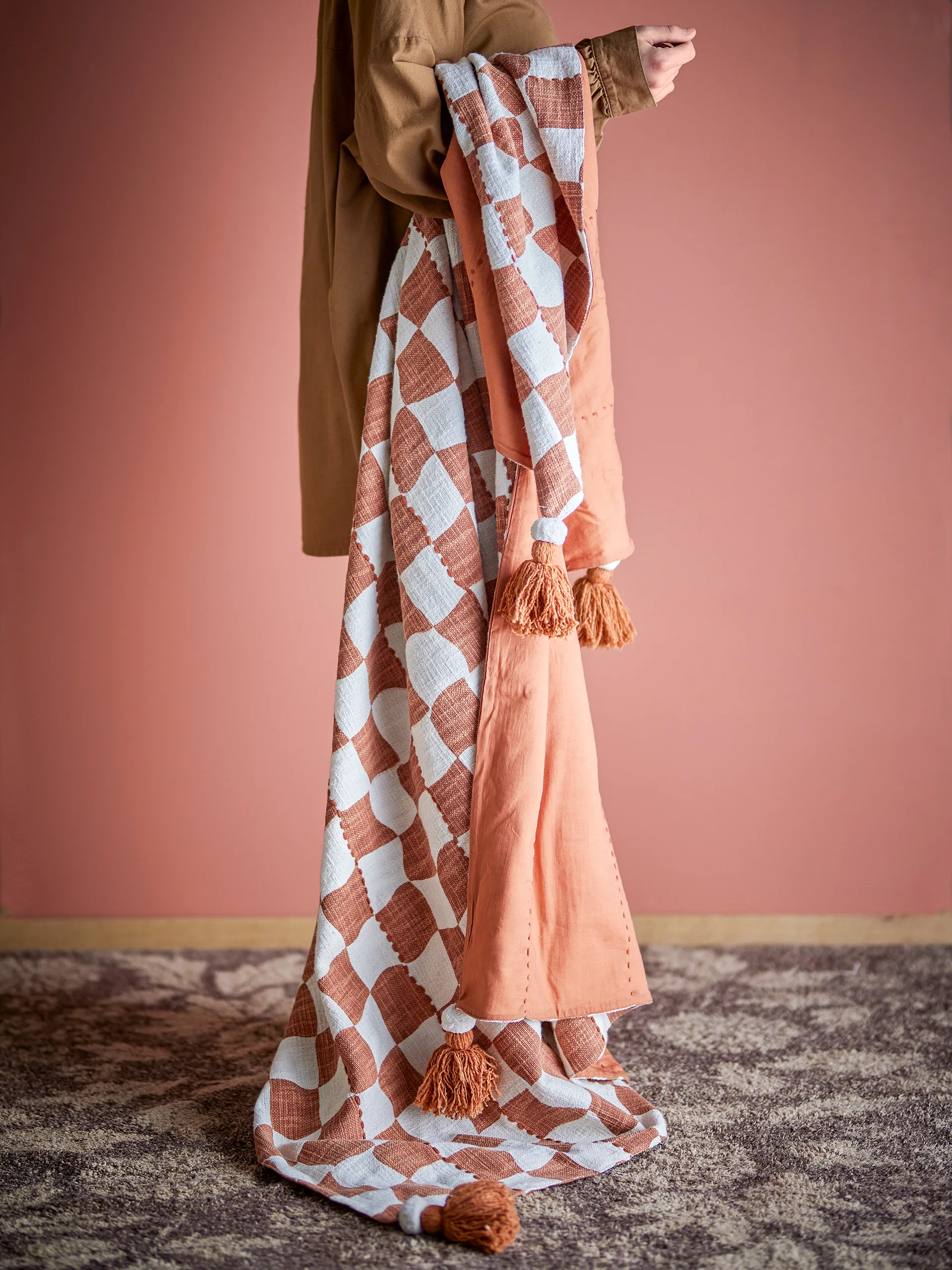 Chola huopa puuvilla 150x130 cm, Ruskea Bloomingville