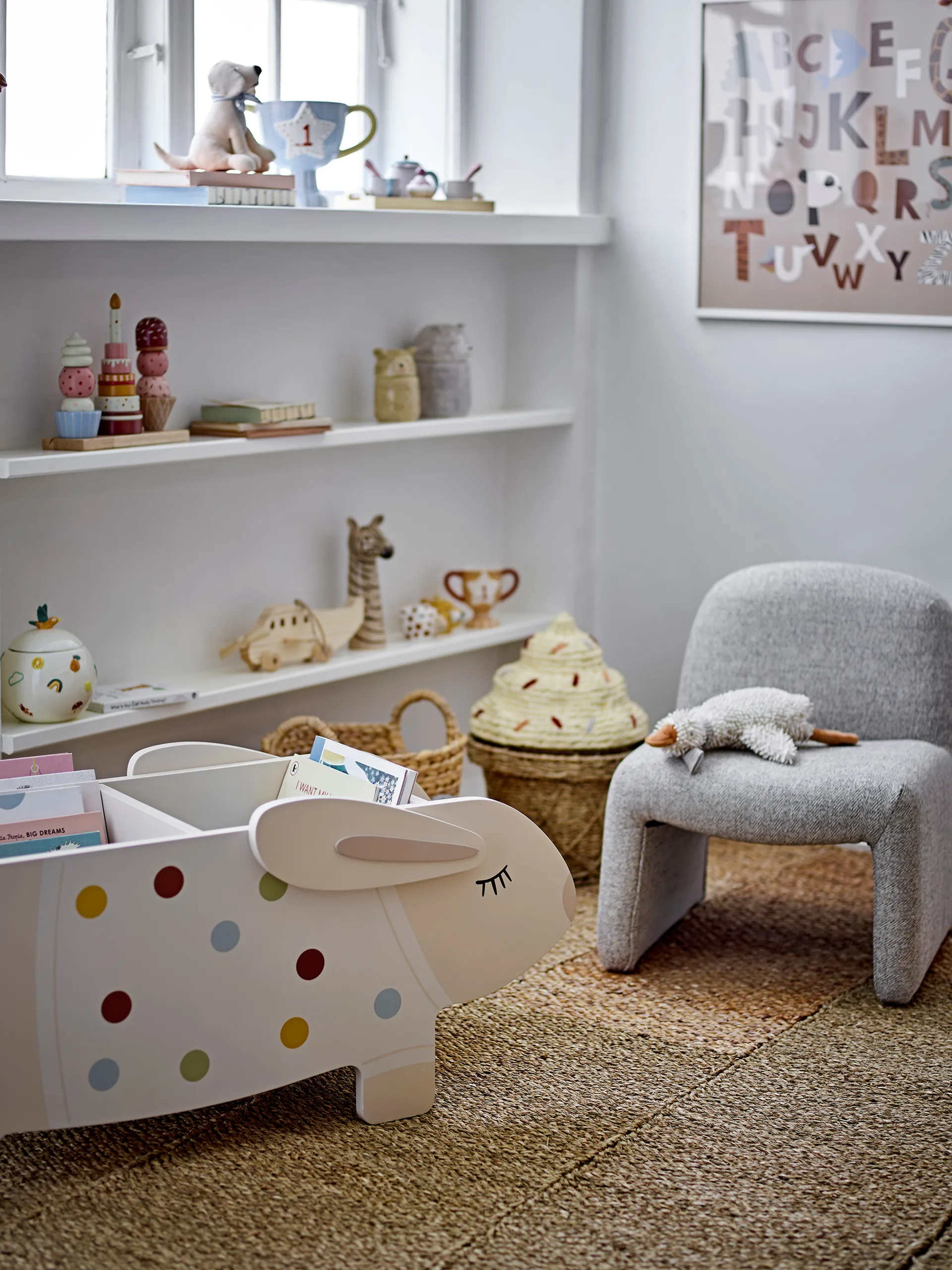 Cillie kori kannella 28x41 cm, Luonnollinen Bloomingville