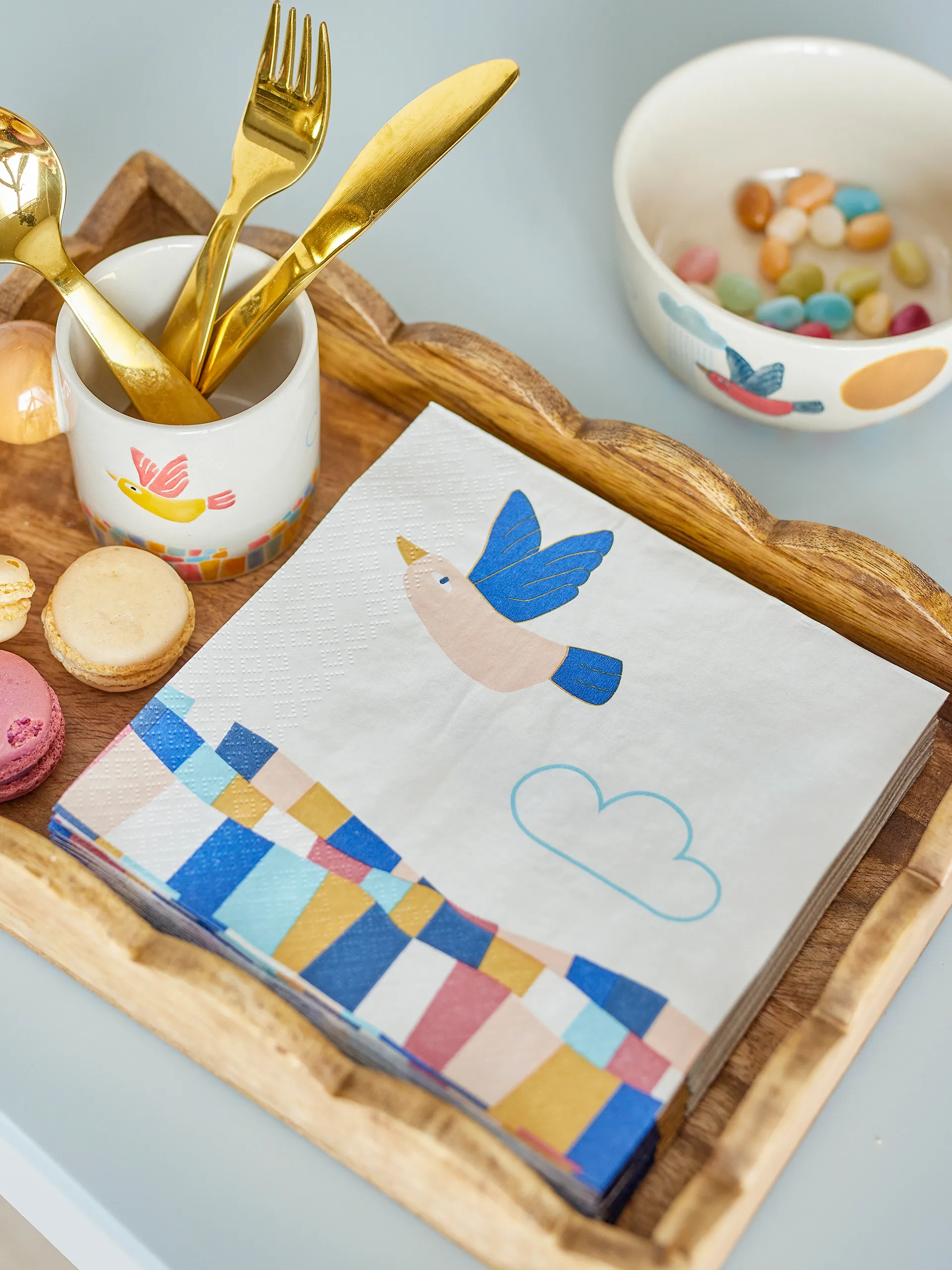 Colorine paperinen lautasliina 20 kpl, Luonnollinen Bloomingville