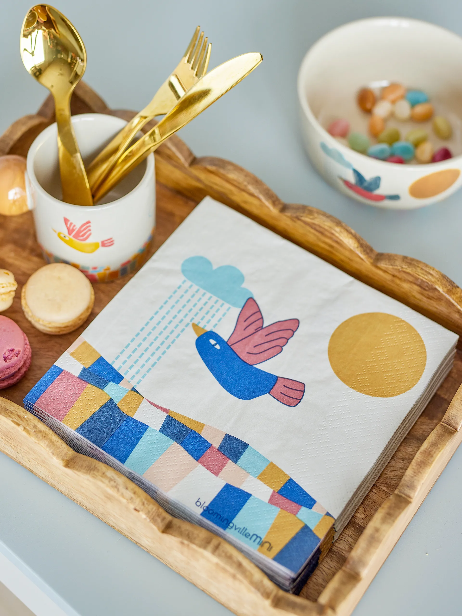 Colorine paperinen lautasliina 20 kpl, Luonnollinen Bloomingville