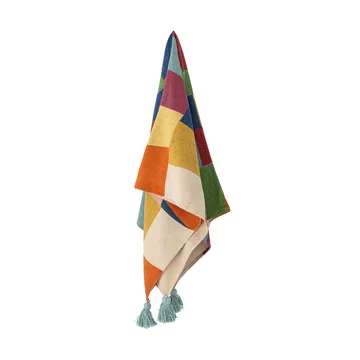 Colorine puuvillahuopa 160x130 cm - Sininen - Bloomingville