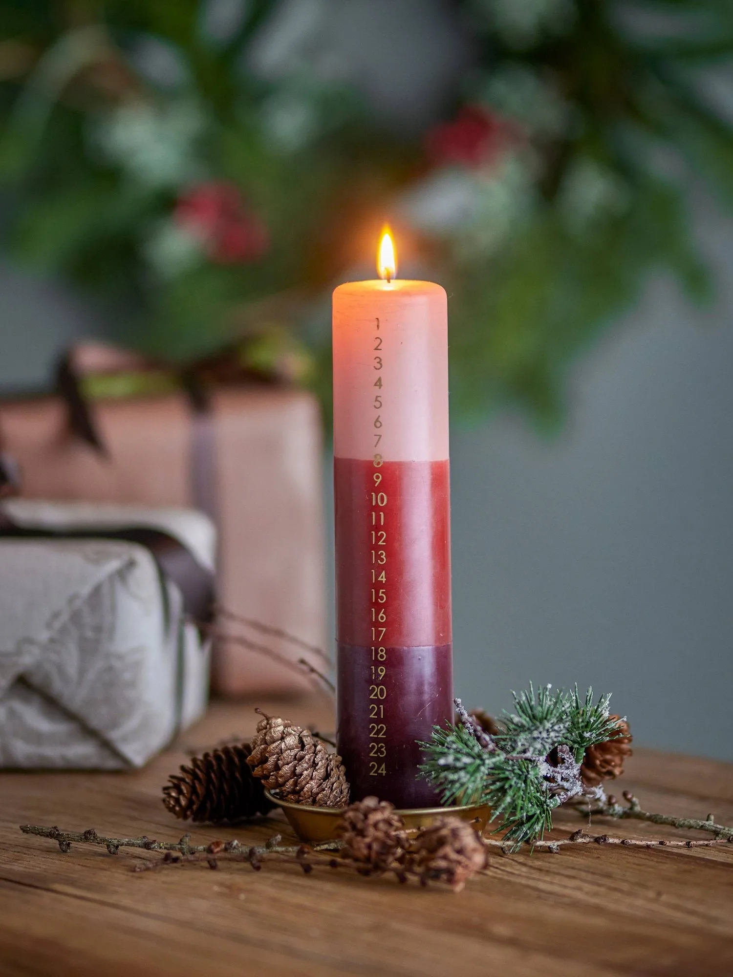 Dip Dye adventtikynttilä, Monivärinen, 25 cm Bloomingville