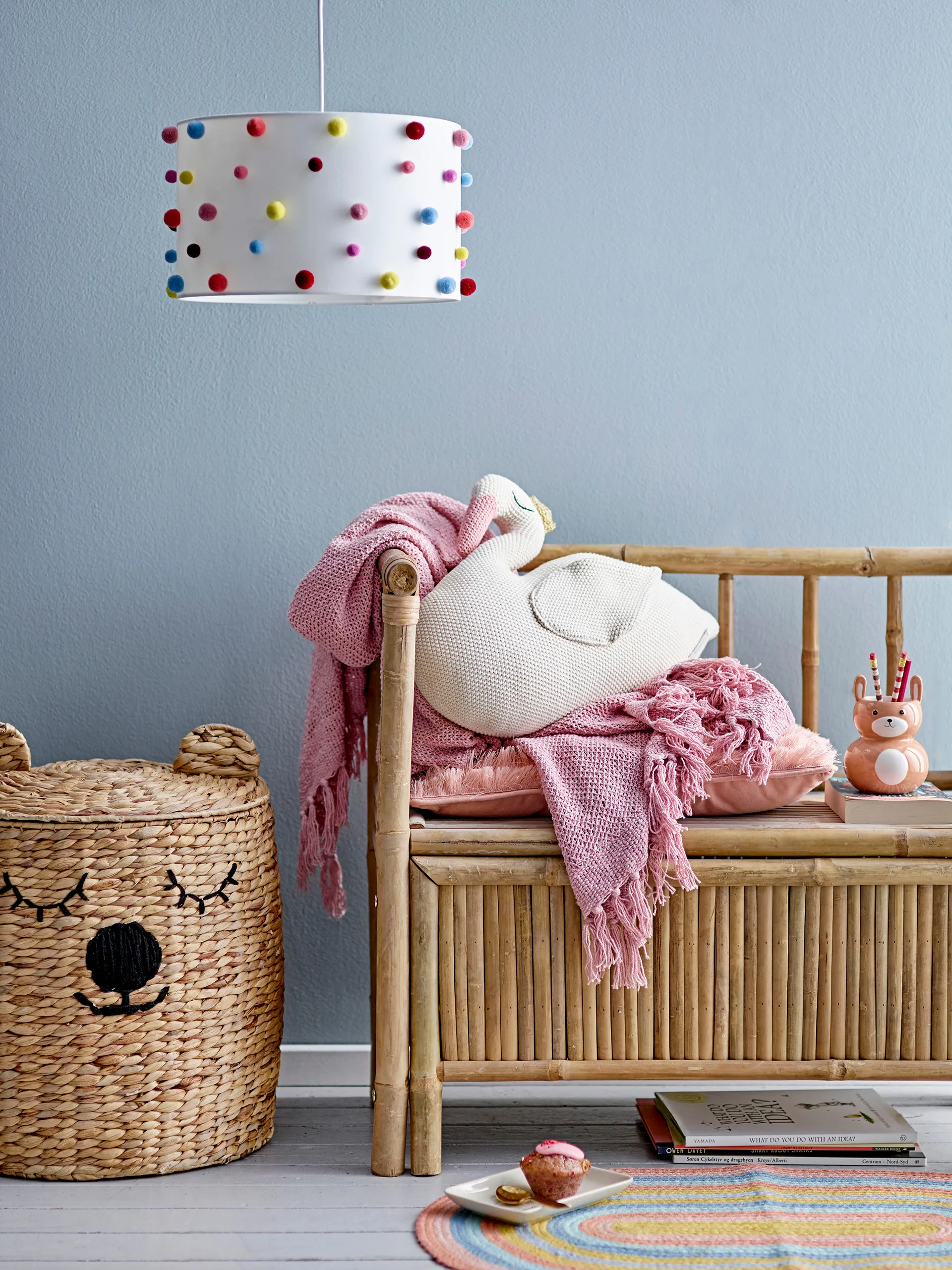 Dolma säilytyskori kannella Ø42x50 cm, Luonto Bloomingville