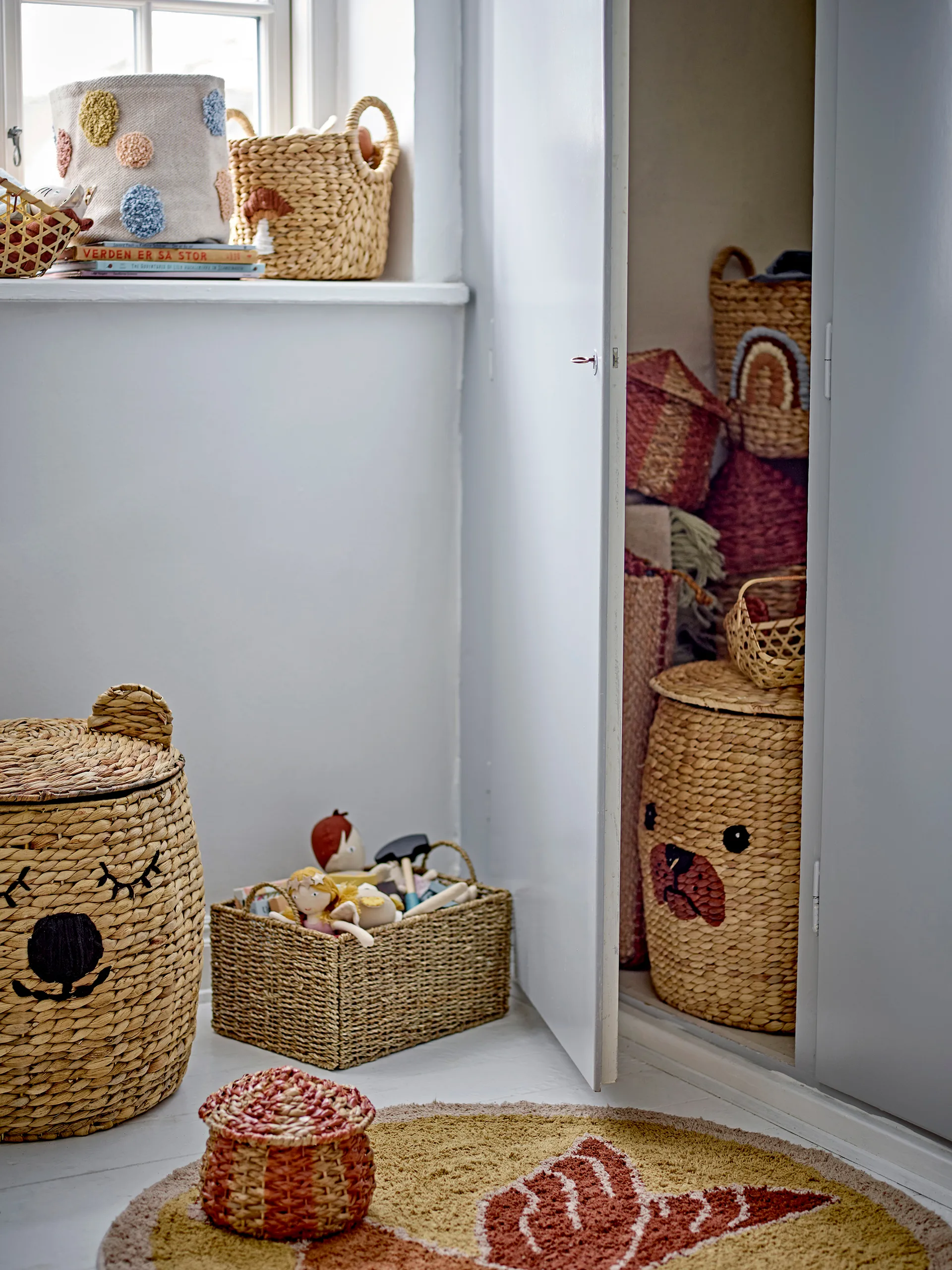 Dolma säilytyskori kannella Ø42x50 cm, Luonto Bloomingville