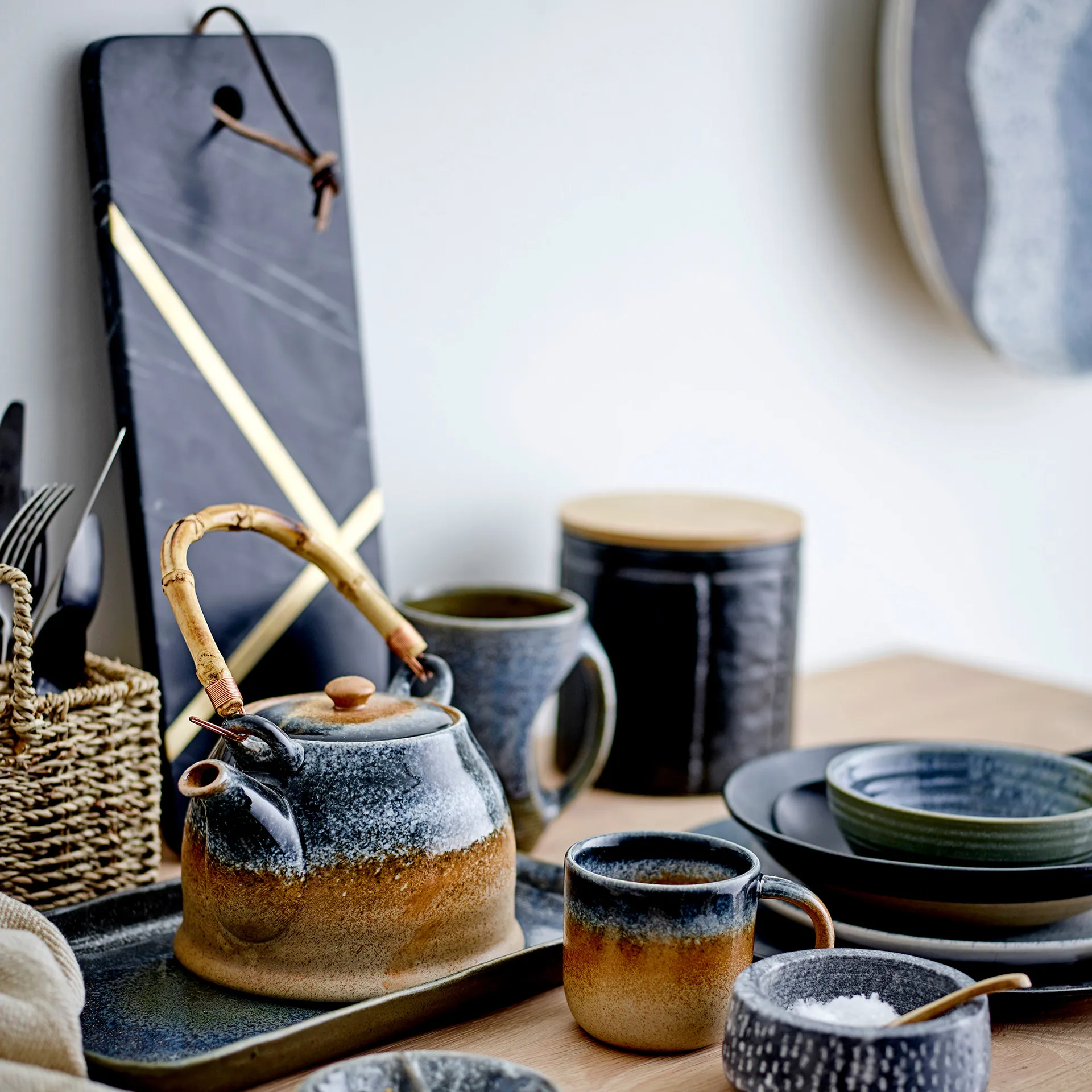 Elsi leikkuulauta marmori 15,5x40,5 cm, Musta Bloomingville