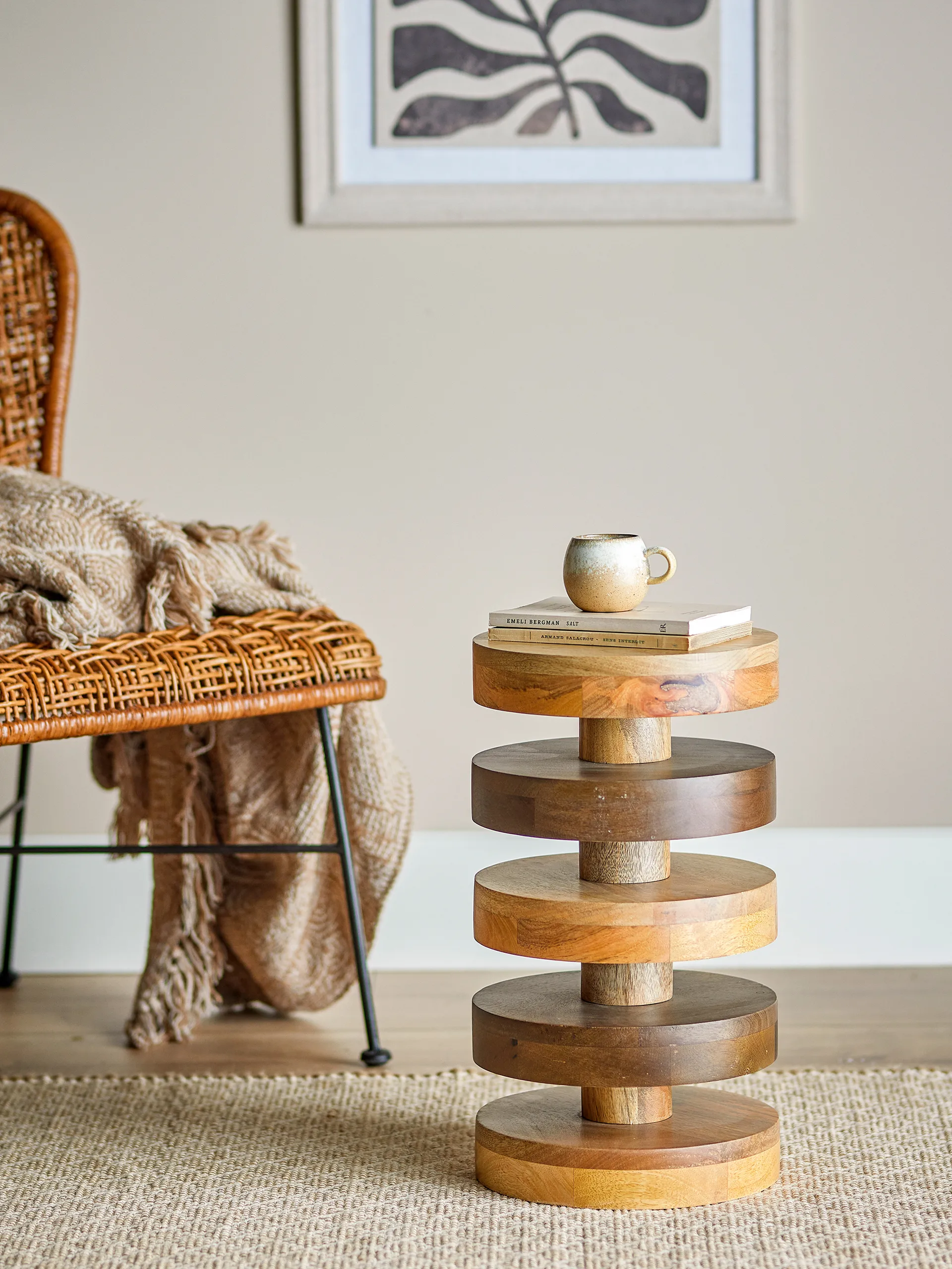 Franka sivupöytä Ø25x46 cm, Ruskea Bloomingville