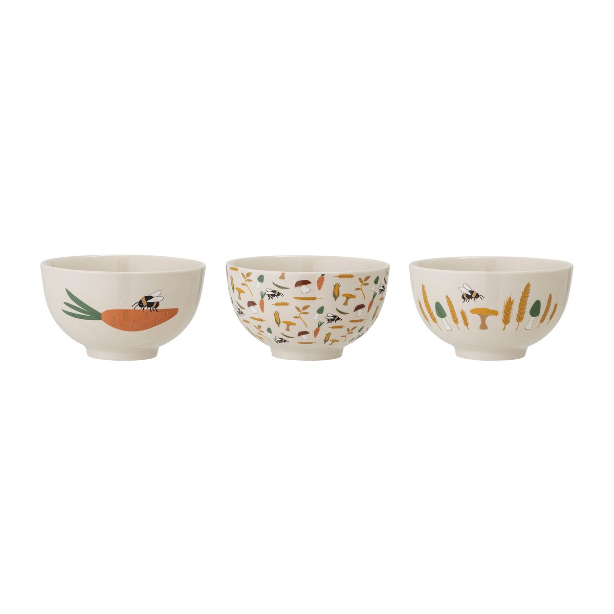 Bloomingville Harvest kulho 11,5 cm 3 osaa Luonnonvärinen