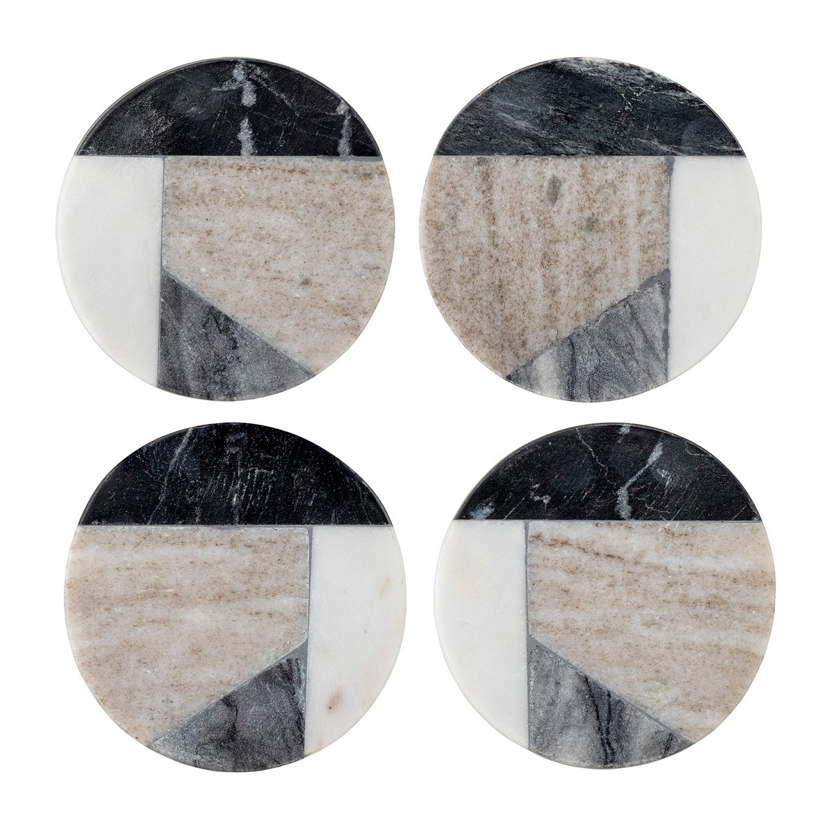 Bloomingville Izabella lasinalunen Ø 10 cm 4-pakkaus Harmaa marmori