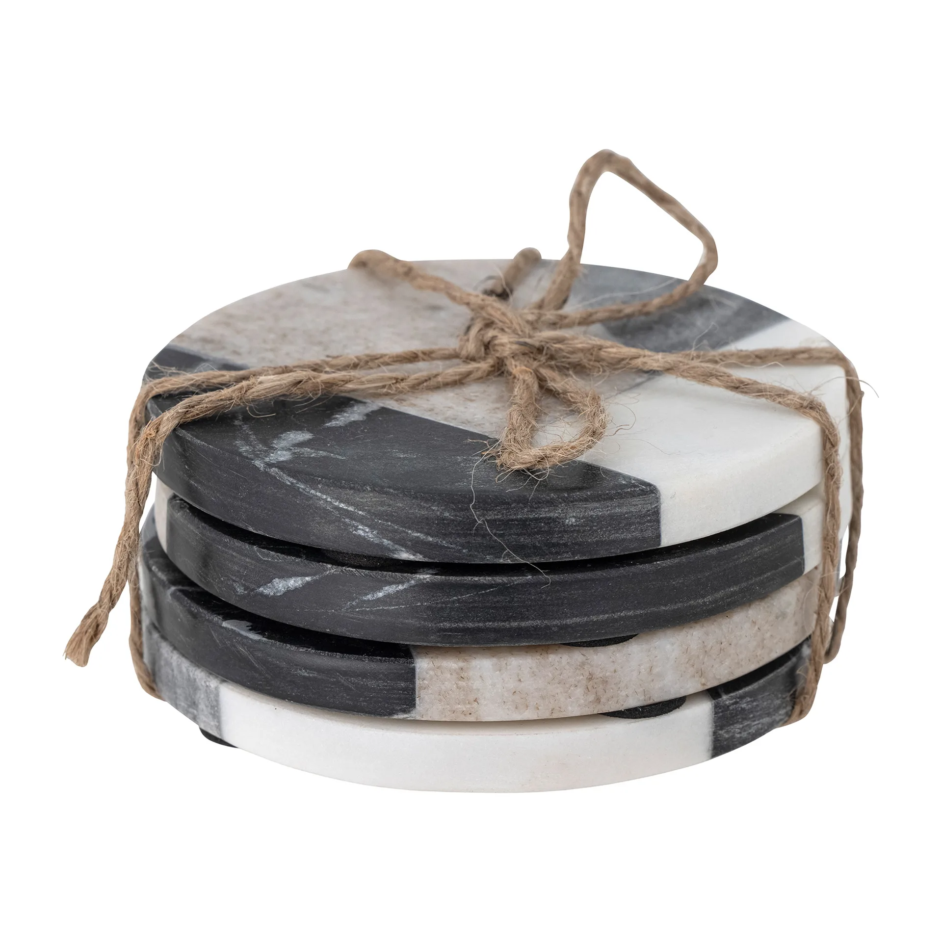 Izabella lasinalunen Ø 10 cm 4-pakkaus, Harmaa marmori Bloomingville