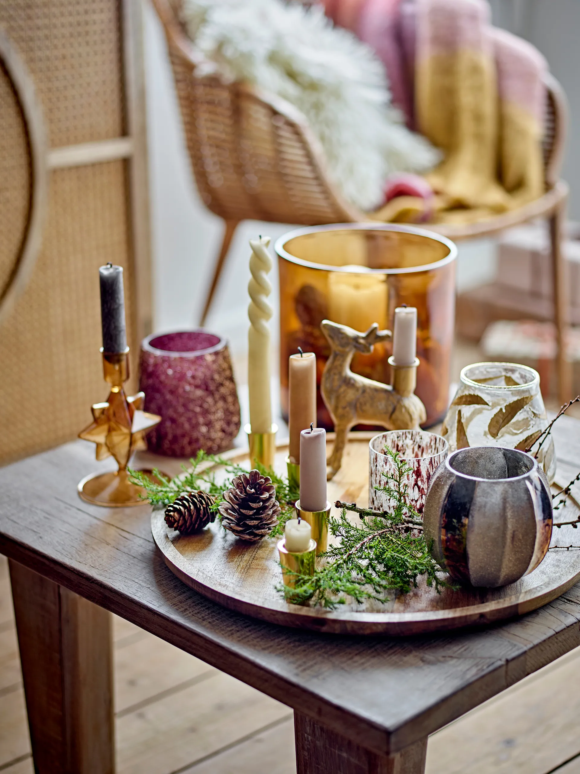 Kanga adventtikynttelikkö Ø40 cm, Mangopuu Bloomingville