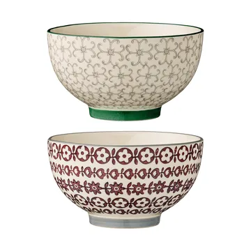 Karine -kulho Ø 13.5 cm 2 osaa vihreä-punainen - Bloomingville