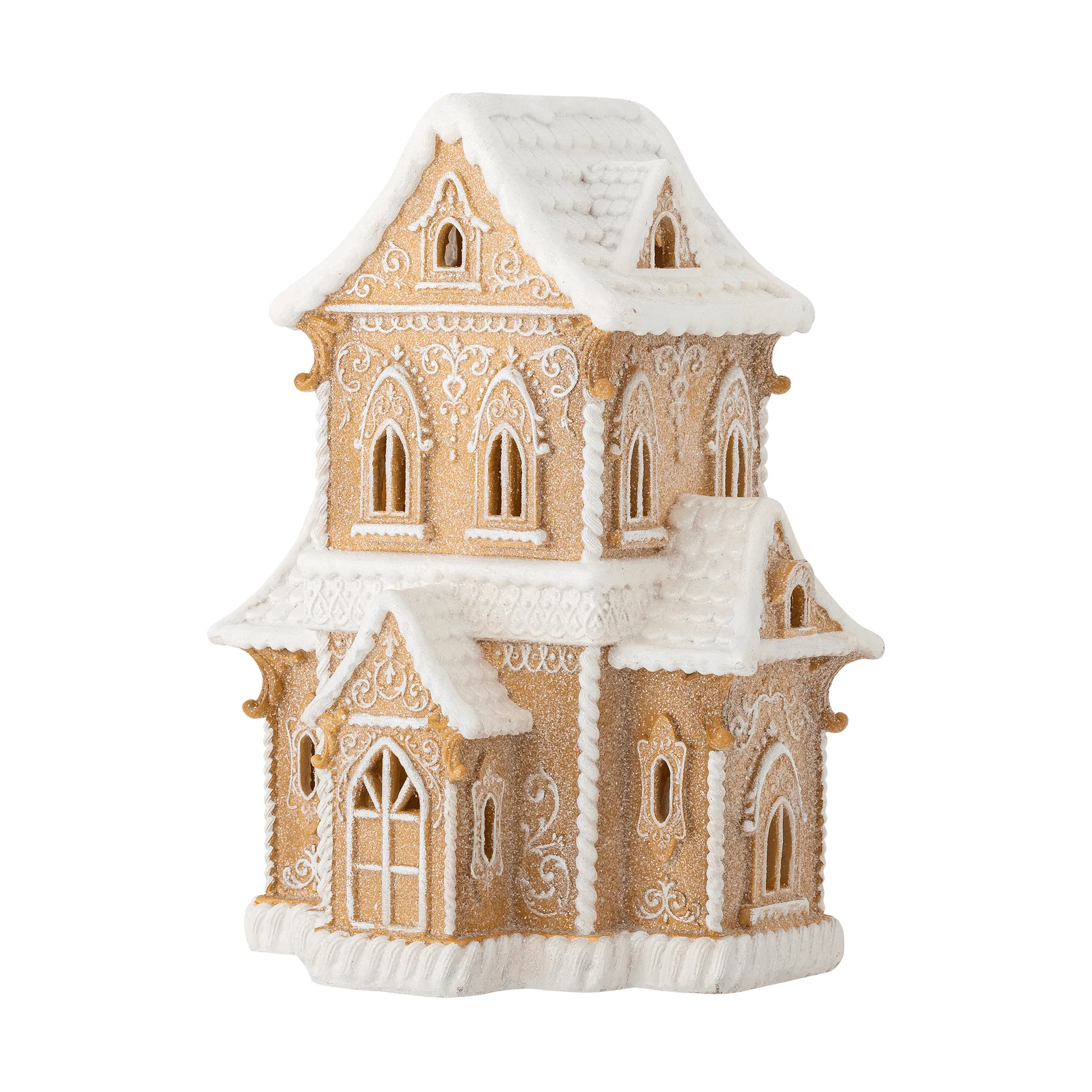 Kevin koriste­talo valolla, Ruskea, 37 cm Bloomingville
