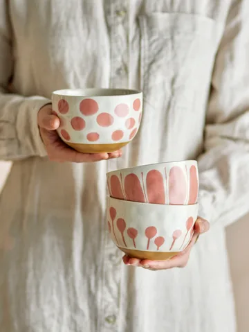 Linora kulho 58 cl 3 osaa - Ruusu - Bloomingville