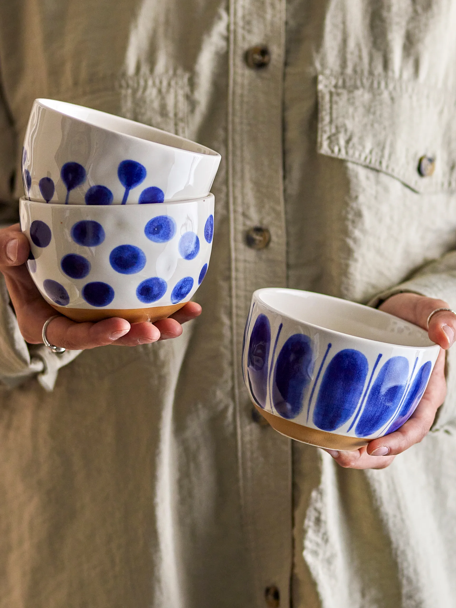 Linora kulho 58 cl 3 osaa, Sininen Bloomingville