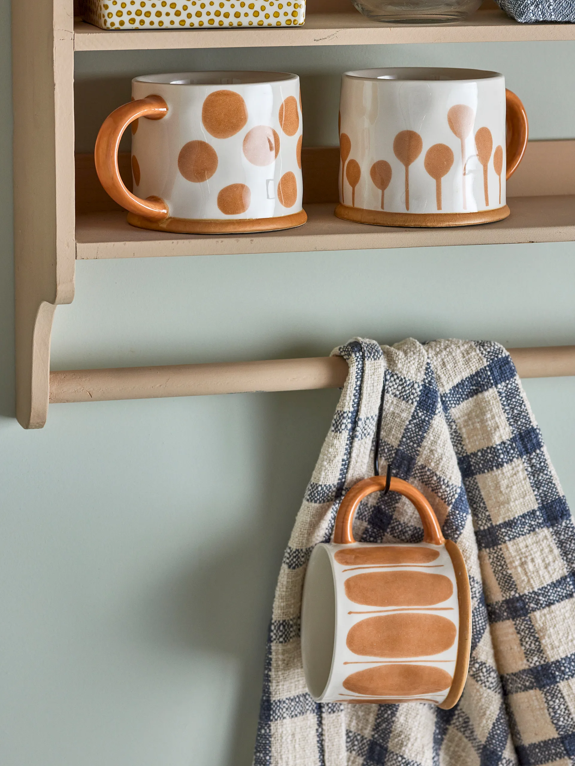 Linora muki 45 cl 3-pack, Valko-ruskea Bloomingville