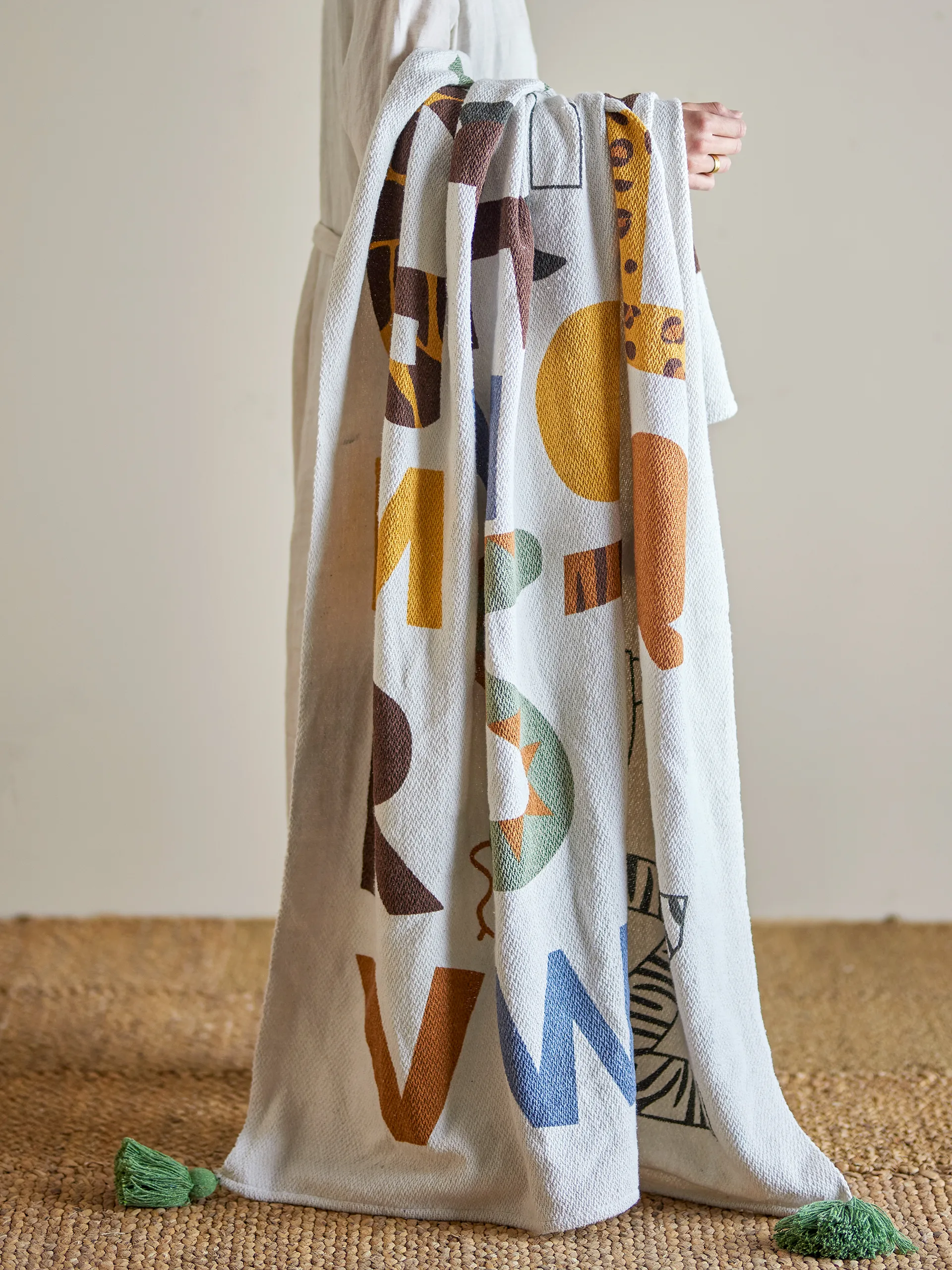 Memmo puuvillahuopa 160x130 cm, Luonnollinen Bloomingville