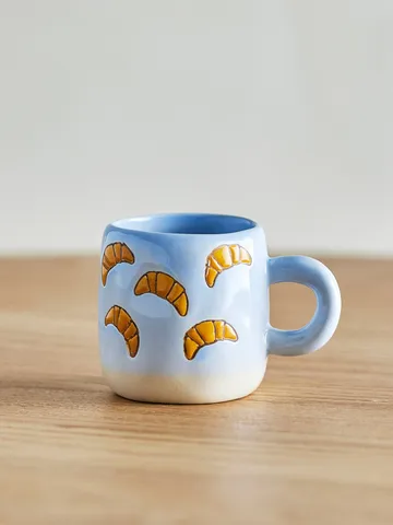 Millie muki 11 cl - Sininen, croissantit - Bloomingville