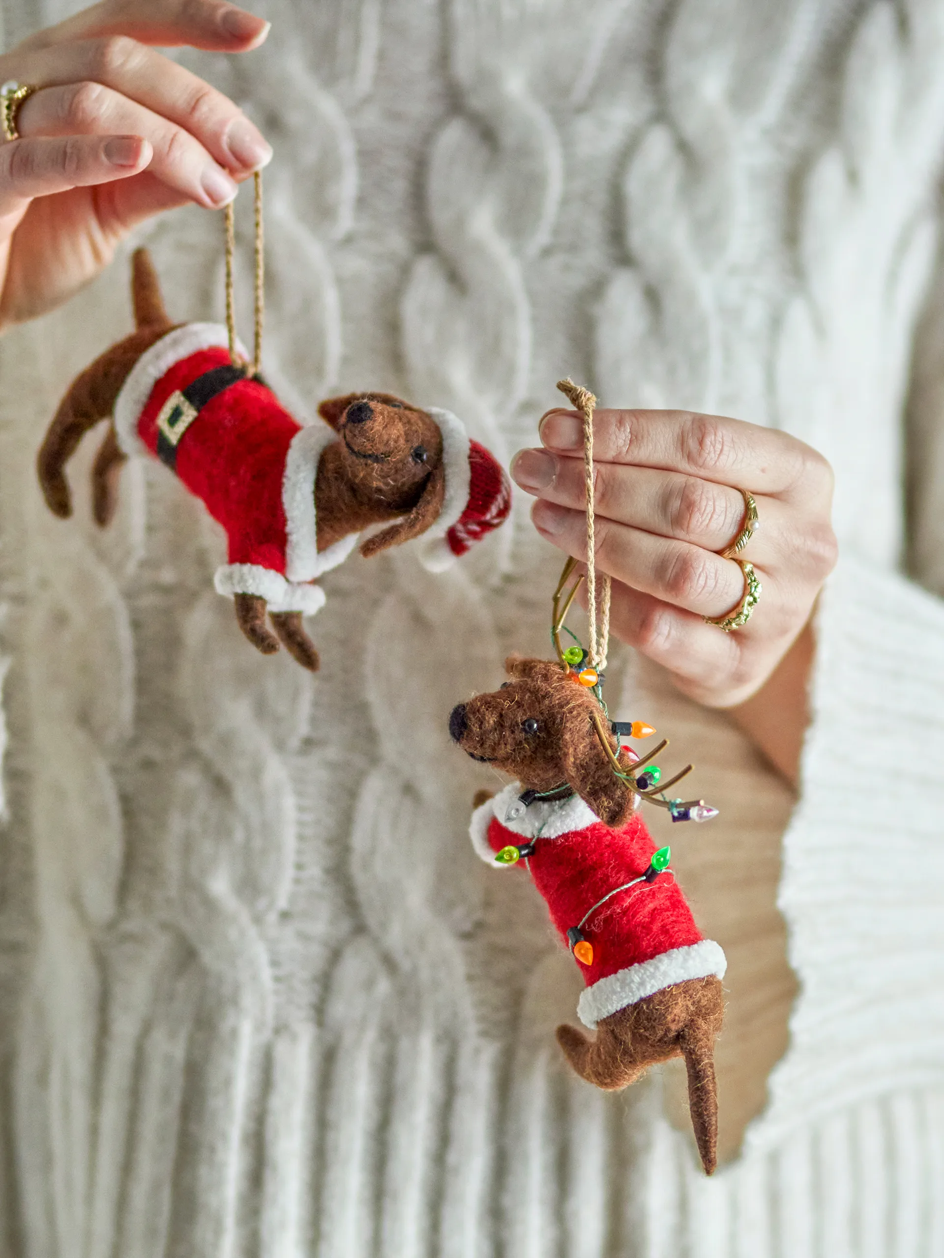 Monty joulukoriste, Ruskea-punainen, 2 kpl Bloomingville