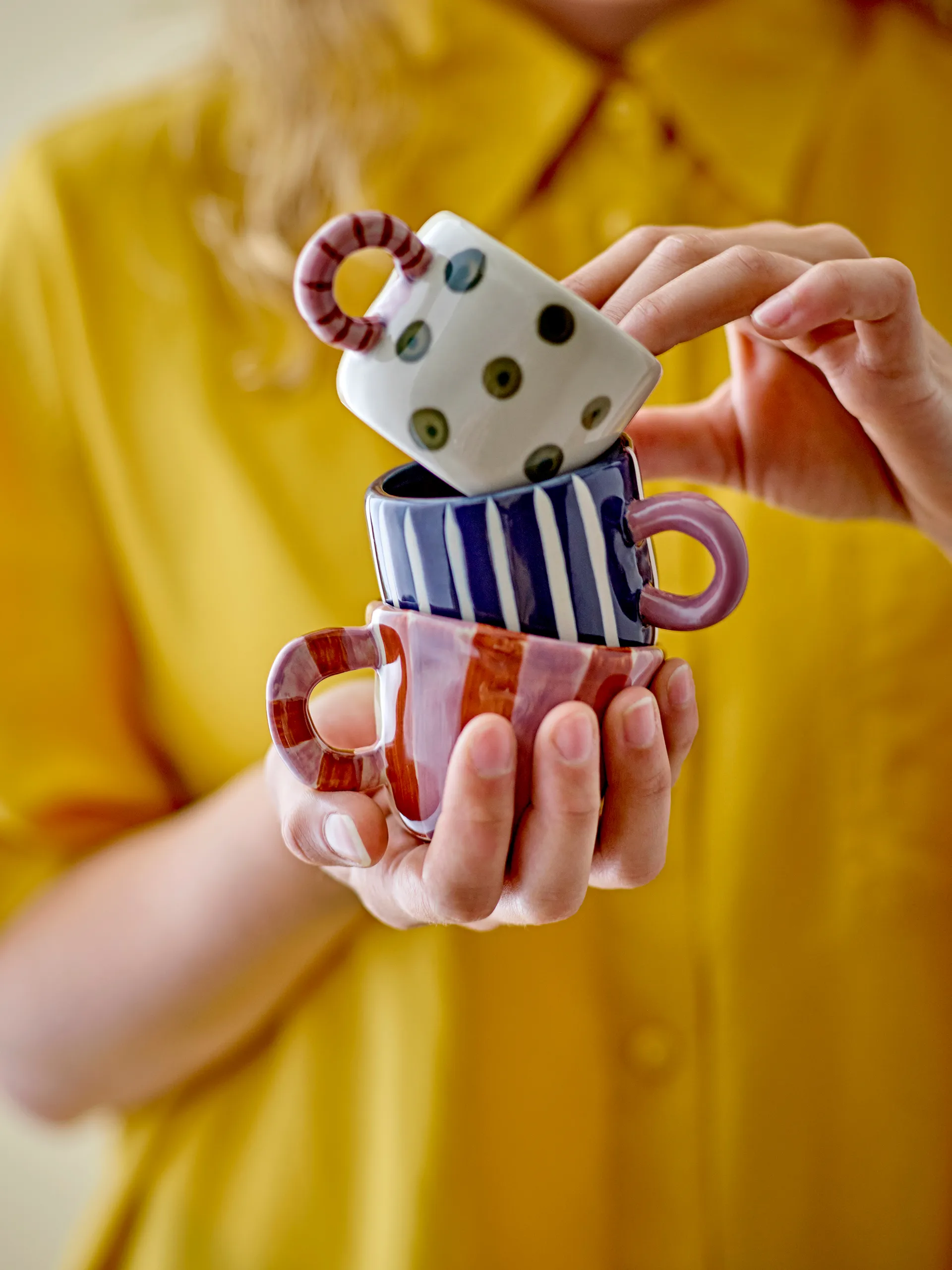 Nini kuppi 11,5 cl, Siniraidallinen Bloomingville