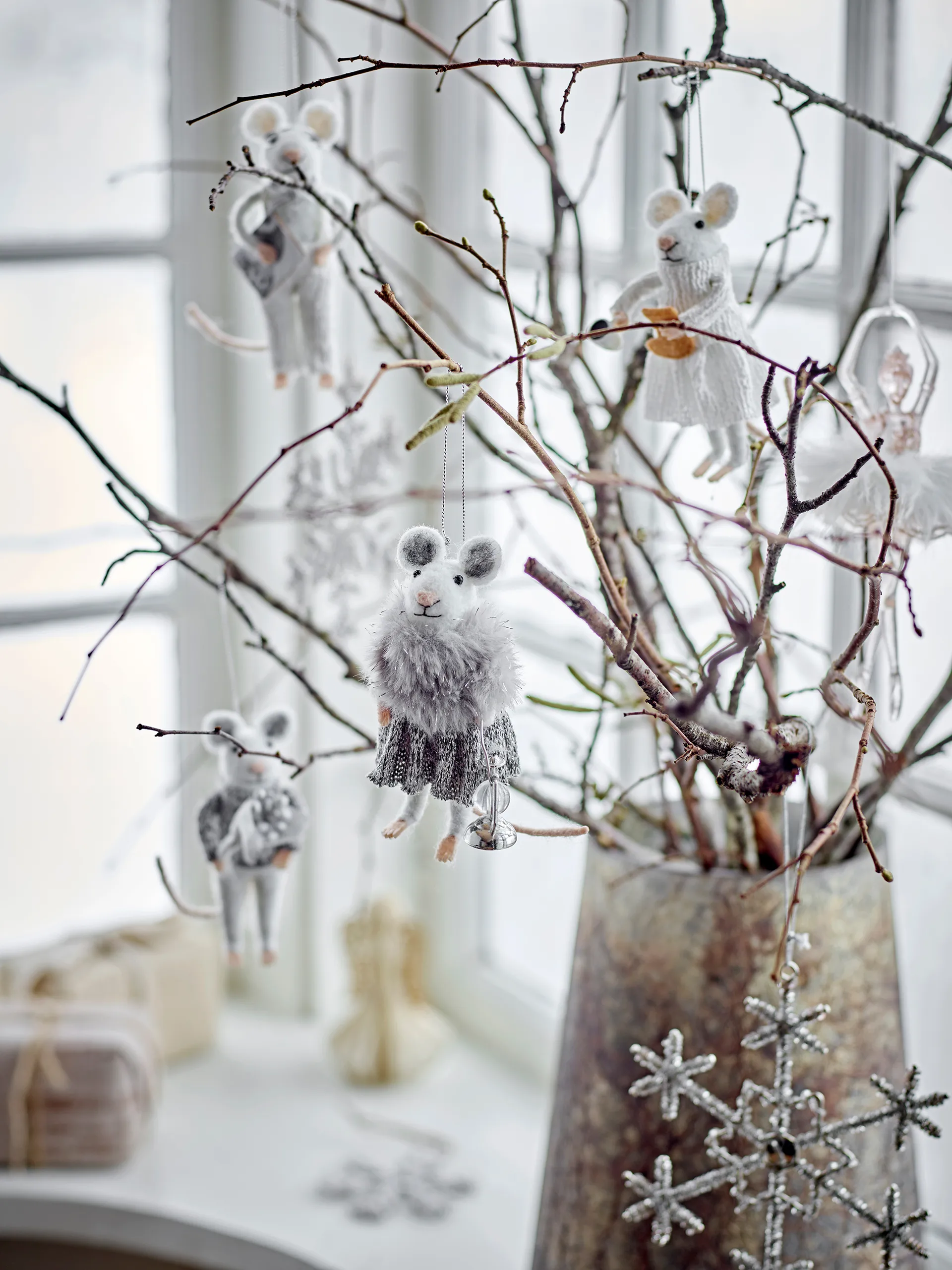 Peo joulukoriste hiiri 2 kpl, Valkoinen Bloomingville