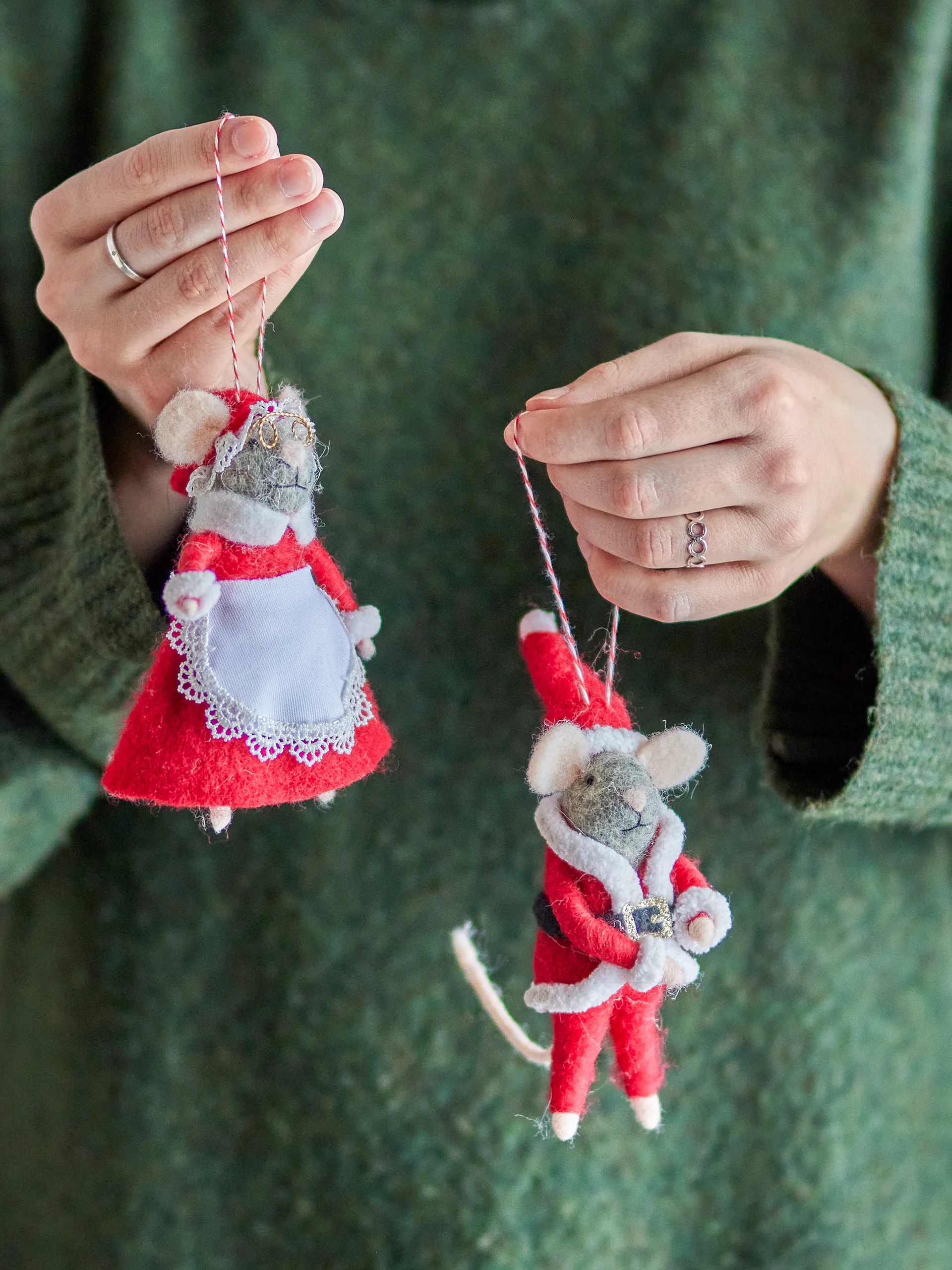 Peo joulukuusenkoriste villa 2 osaa, Punainen Bloomingville