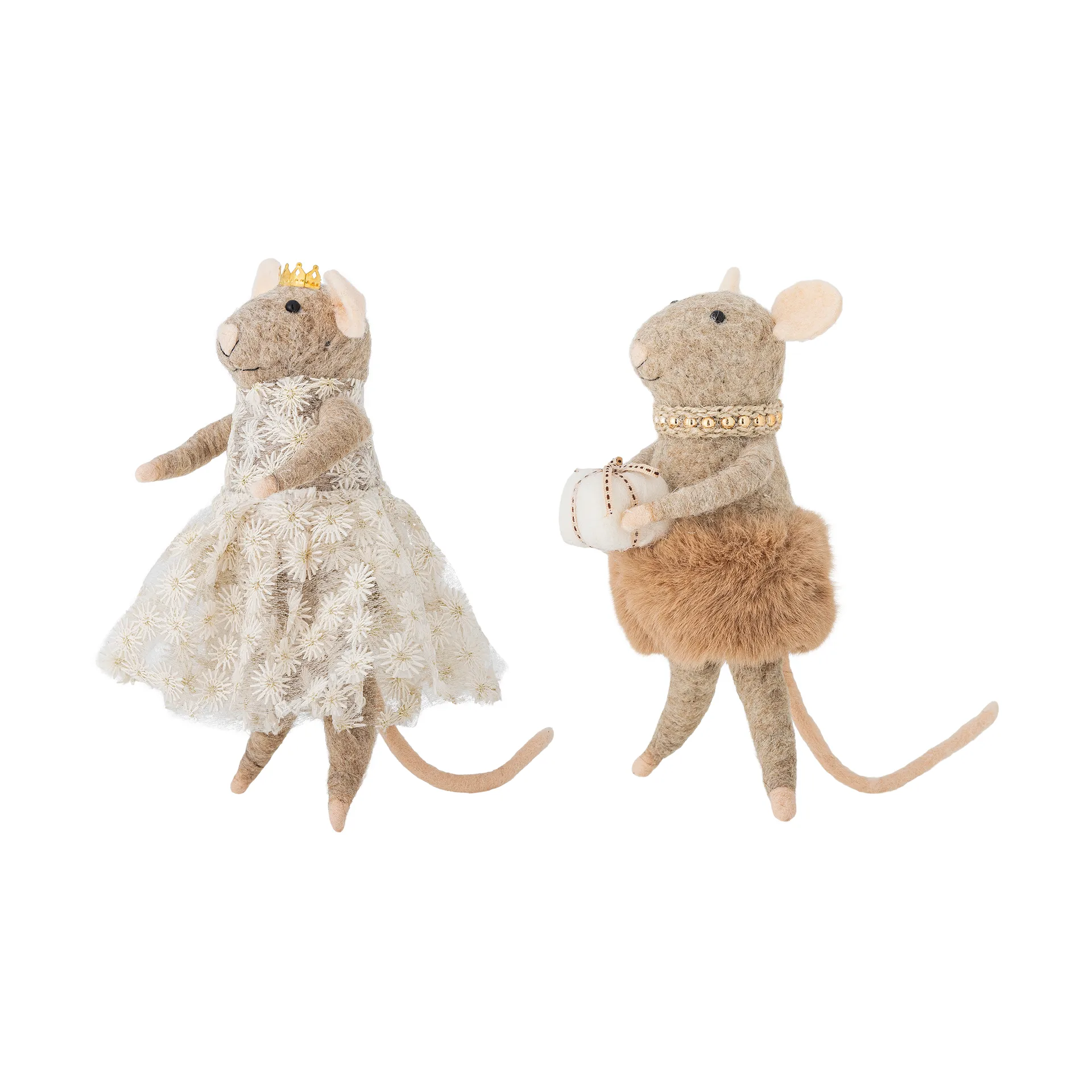 Peo joulukuusenkoriste villa 2 osaa, Ruskea, korkea Bloomingville