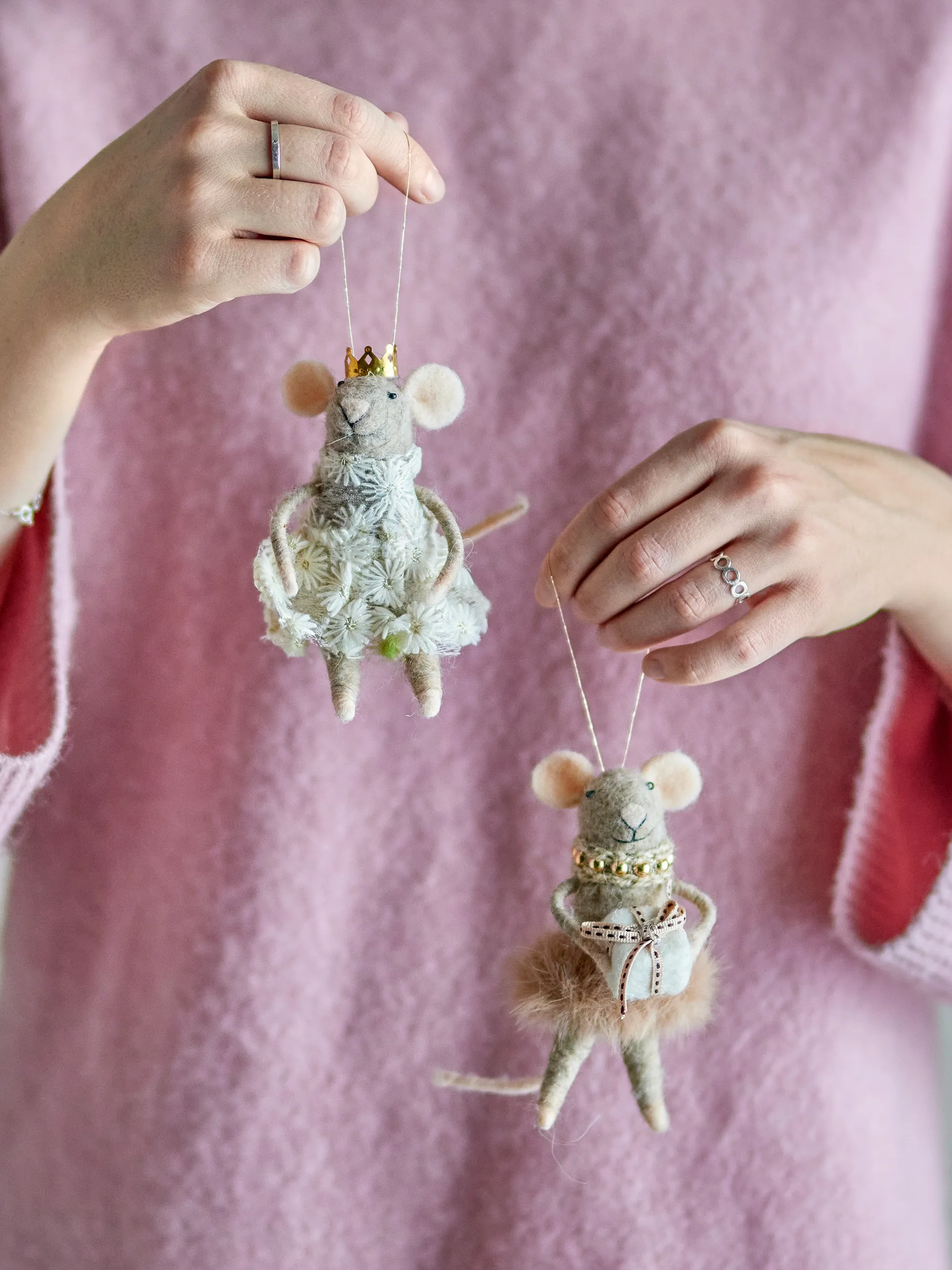 Peo joulukuusenkoriste villa 2 osaa, Ruskea Bloomingville