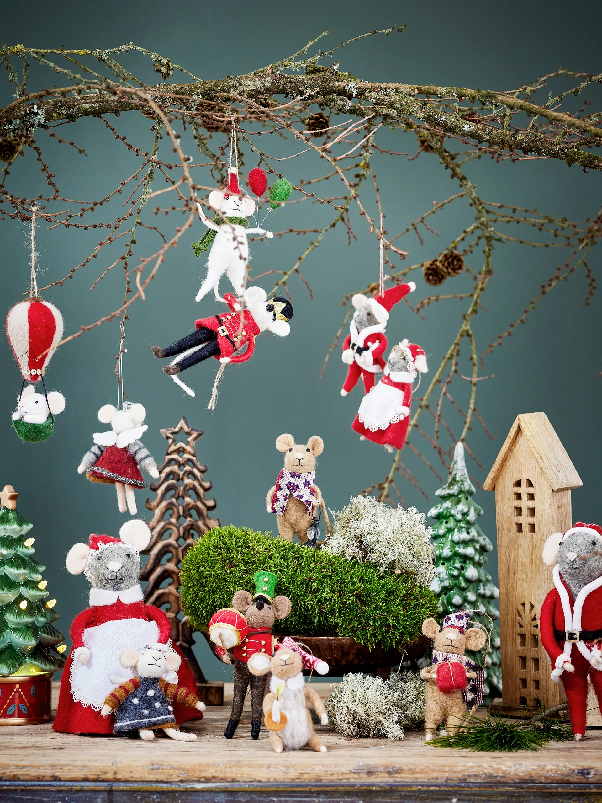 Peo joulukuusenkoriste villa, Vihreä Bloomingville