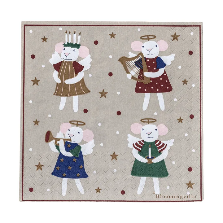 Peo paperiservetti - Monivärinen, 33x33 cm - Bloomingville