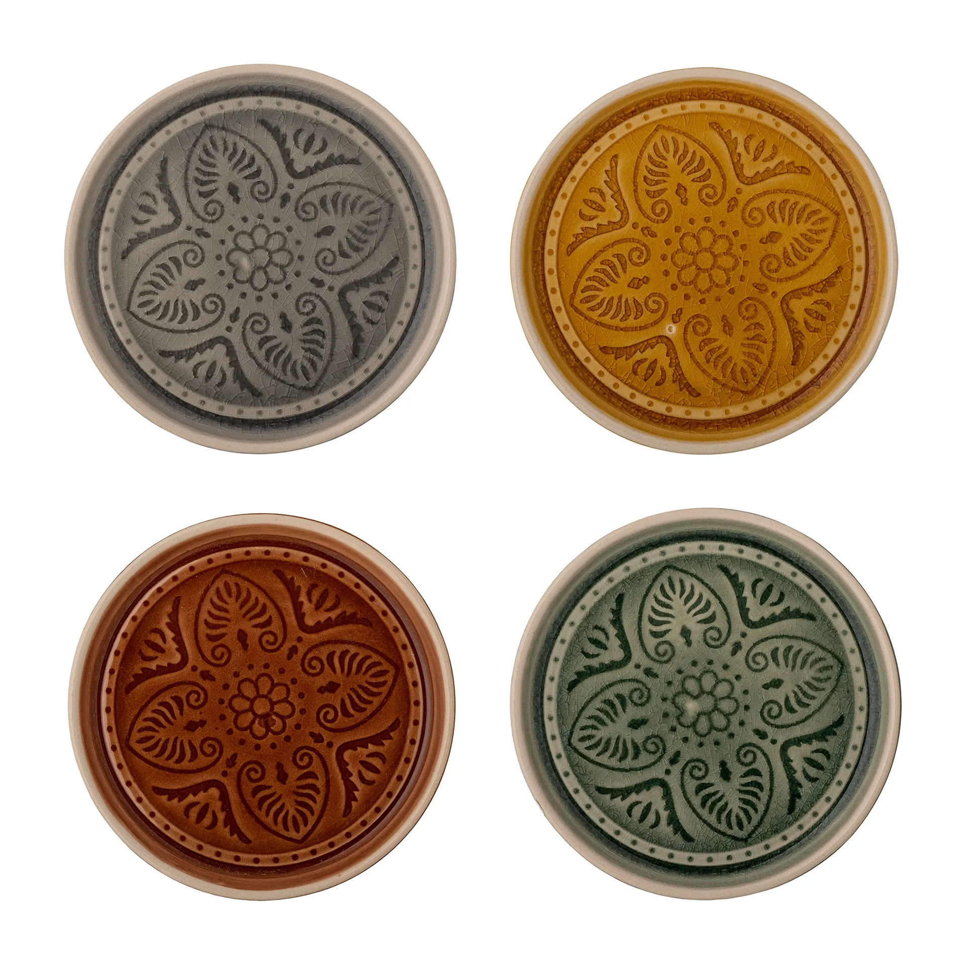 Rani lautanen Ø 11 cm 4 osaa, Harmaa-keltainen-ruskea-vihreä Bloomingville