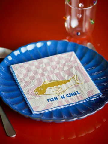 Remy paperinen lautasliina 20-pack - Sininen - Bloomingville