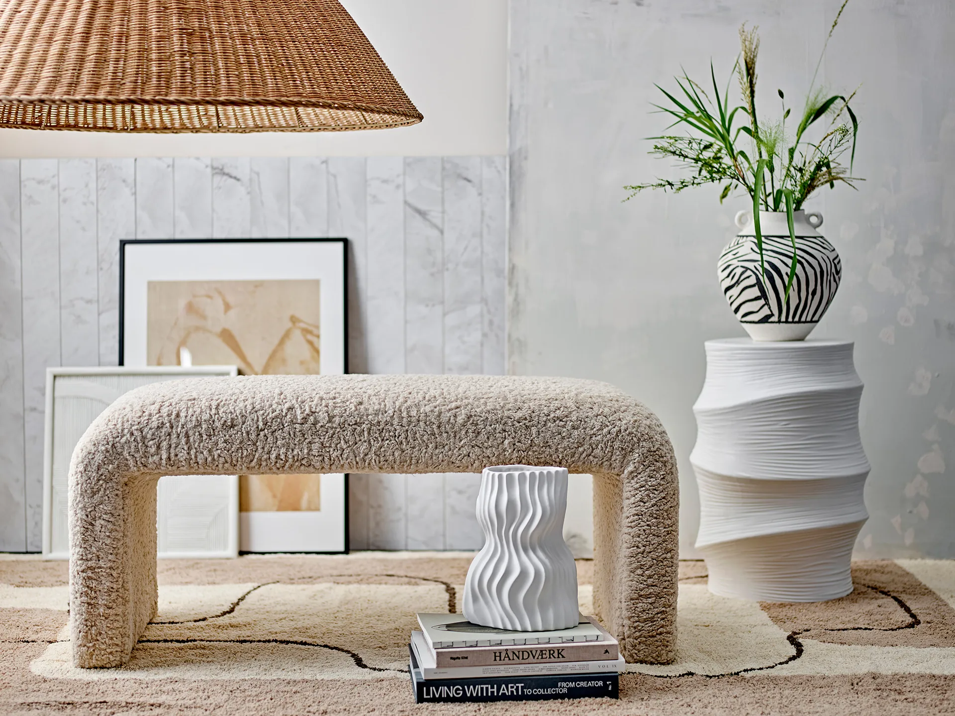 Sahal maljakko 25,5 cm, White Bloomingville