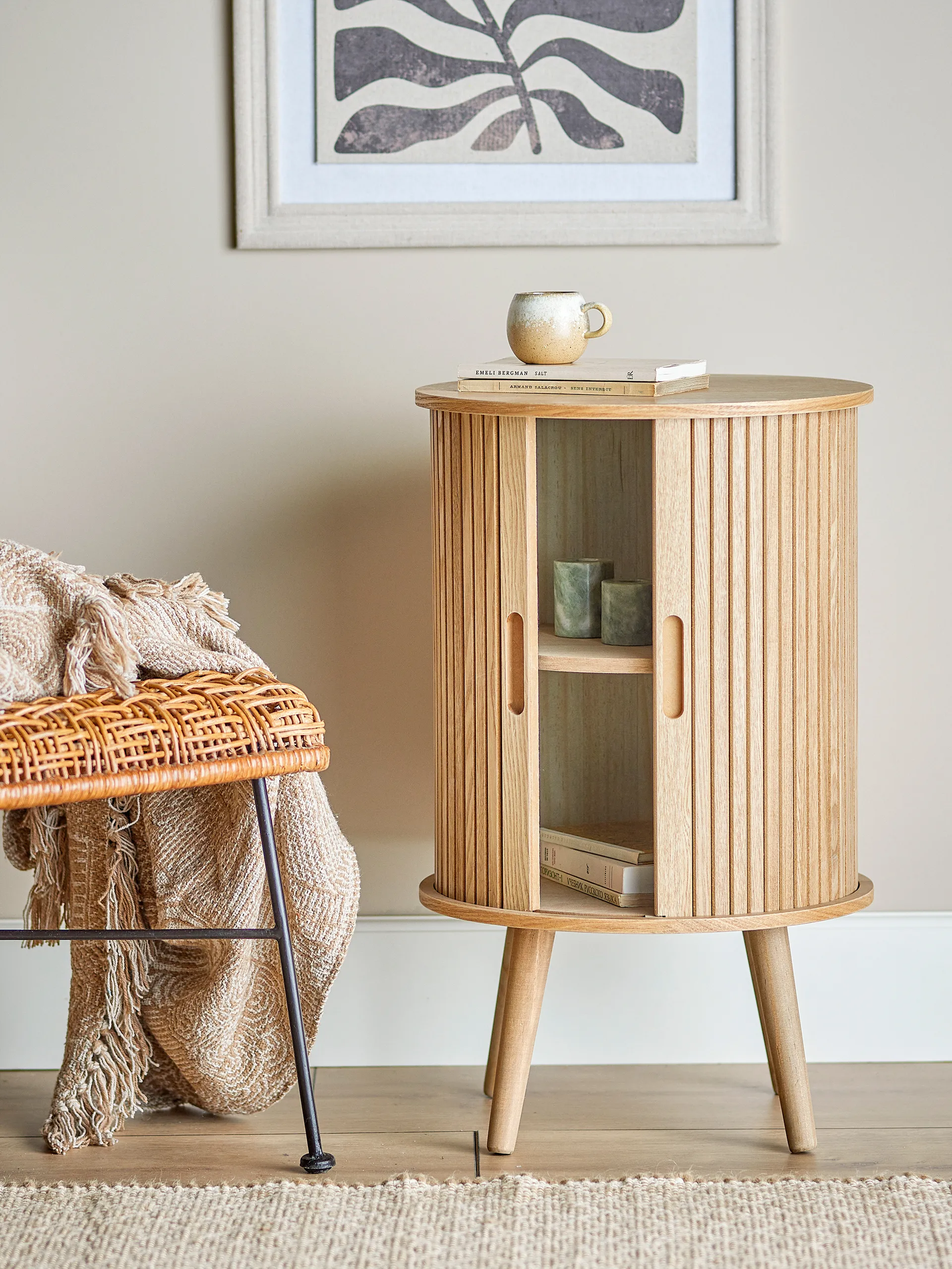 Salento kaappi Ø40x65 cm, Luonto Bloomingville