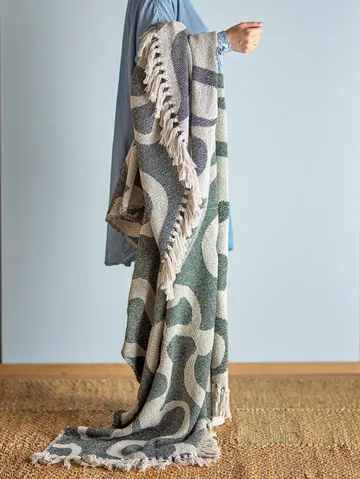 Salobre viltti puuvilla 160x130 cm - Musta - Bloomingville